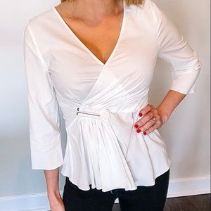 Women’s white blouse with metal detail NWT